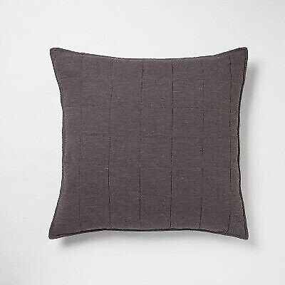 Euro Space Dyed Cotton Linen Sham Dark Gray - Threshold