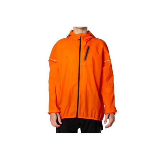 Мужская ветровка оранжевая спортивная с капюшоном Asics FujiTrail Jacket M 2011B896-800