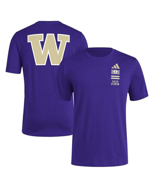 Men's Purple Washington Huskies Reverse Retro Baseball 2 Hit T-Shirt