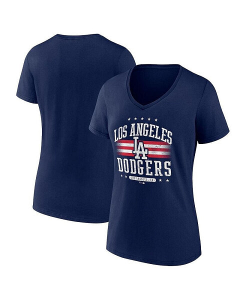 Women's Los Angeles Dodgers Americana V-Neck T-Shirt