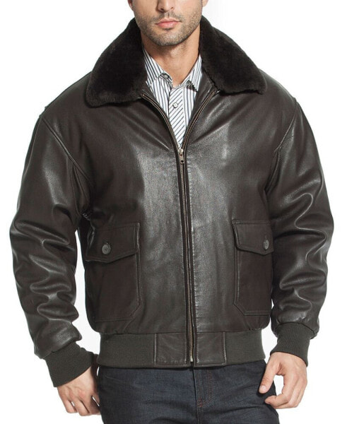 Men G-1 Leather Flight Bomber Jacket