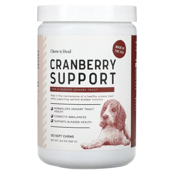 Витамины и добавки Chew + Heal Cranberry Support для собак, 120 мягких жевательных конфет, 360 г