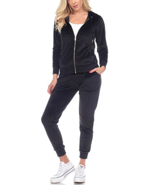 Women's Velour Tracksuit Loungewear 2pc Set