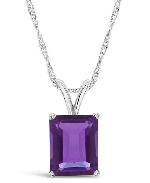 Macy's amethyst (3-1/7 ct. t.w.) Pendant Necklace in 14K White Gold