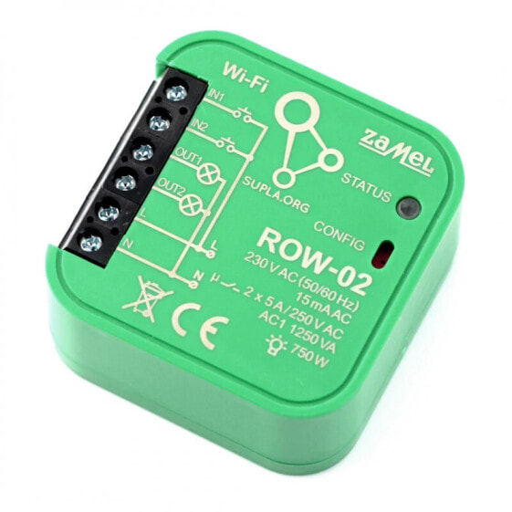 Zamel Supla ROW-02 - 2x relay 230V Wifi - Android / iOS application