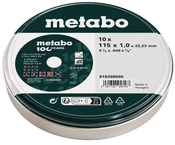 Metabo 10 Trennscheiben-SP 115x1,0x22,23- 100 Jahre (616398000)