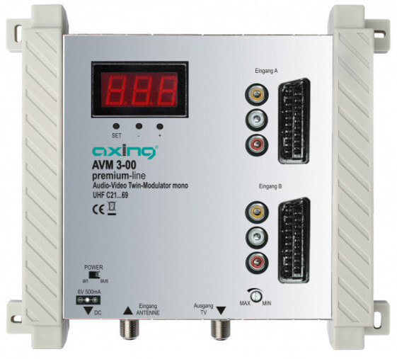 axing AVM 3-00 TWIN - 75 ? - 1 Vpp - 1 Vpp - 90 dB?V - F - Gray - Silver