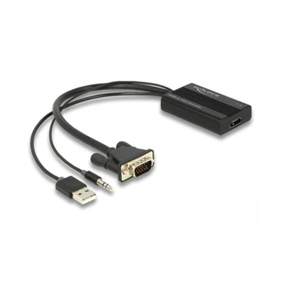 Адаптер HDMI—VGA с аудио DELOCK 64172 Чёрный 25 cm