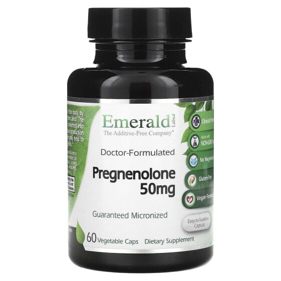 БАД аминокислоты Emerald Laboratories Pregnenolone, 50 мг, 60 капсул, растительные