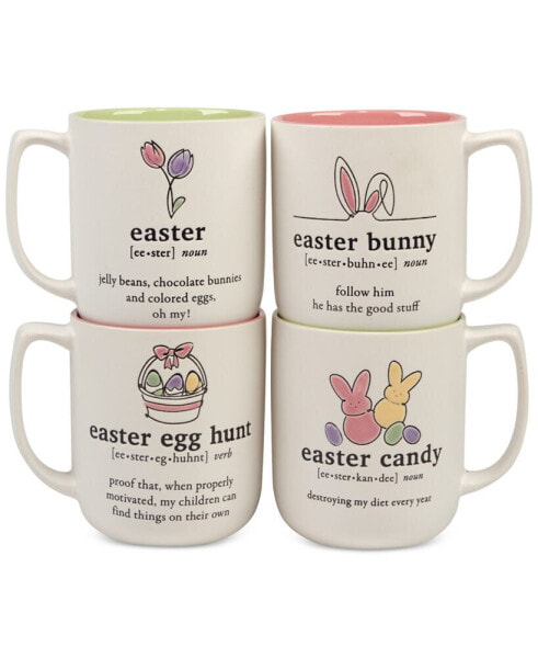 Easter Words Mugs, Set of 4