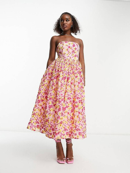 Maya floral tutti fruit midi dress in pink