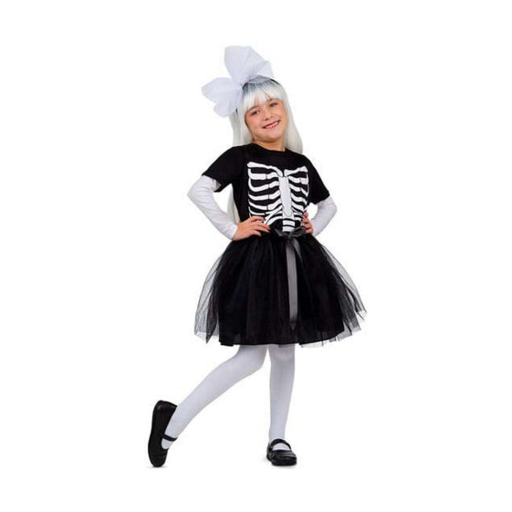 Карнавальный костюм для малышей My Other Me Скелет Балетная пачка Чёрный (3 Предметы)