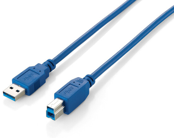 Equip USB 3.0 Type A to Type B Cable - 1.8m - Blue - 1.8 m - USB A - USB B - USB 3.2 Gen 1 (3.1 Gen 1) - Male/Male - Blue