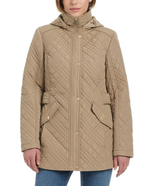 Women's Hooded Stand-Collar Quilted Coat