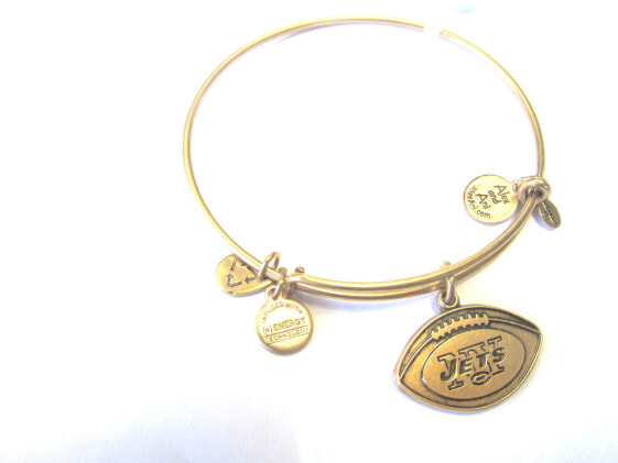 Alex and Ani NFL New York Jets Football Gold Expandable Wire Bangle -Bracelet