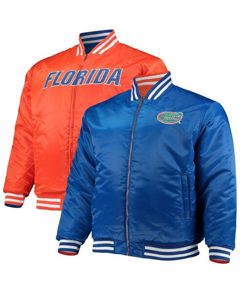 Куртка мужская Profile Royal, Оранжевая, больших размеров, Обратимая сатиновая, с полной молнией, Florida Gators