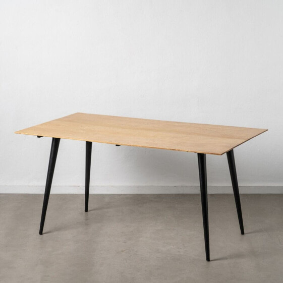 Обеденный стол Натуральный Чёрный Деревянный Железо 160 x 90 x 77 cm
