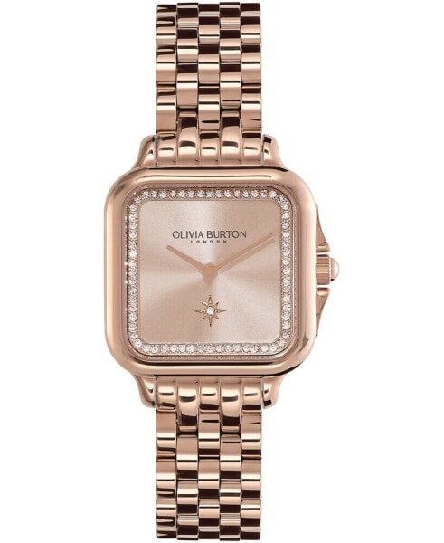 Women's Soft Square Carnation Gold-Tone Stainless Steel Bracelet Watch 28mm