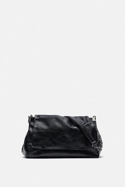 ROCKER SHOULDER BAG WITH FLAP