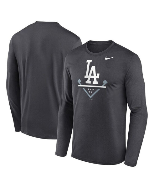 Men's Anthracite Los Angeles Dodgers Icon Legend Performance Long Sleeve T-shirt