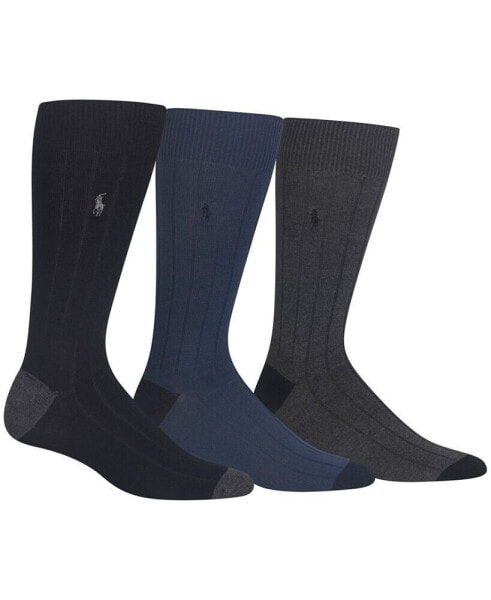 Men's 3-Pk. Soft Touch Rib Dress Socks