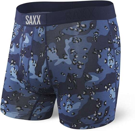 Saxx 176628 Mens Vibe Modern Fit Casual Underwear Boxer Brief Blue Size Small