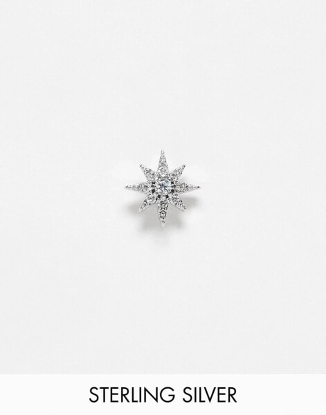 Kingsley Ryan diamante star labret earring in sterling silver