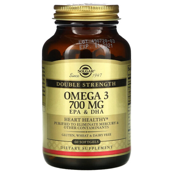 Omega-3, Double Strength, 700 mg, 60 Softgels