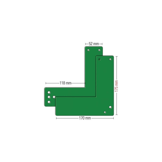 Gfs Montageplatte 901 - / 991 470 Montage an Glastüren EH-Türwächter DIN links / rechts L175xB170mm