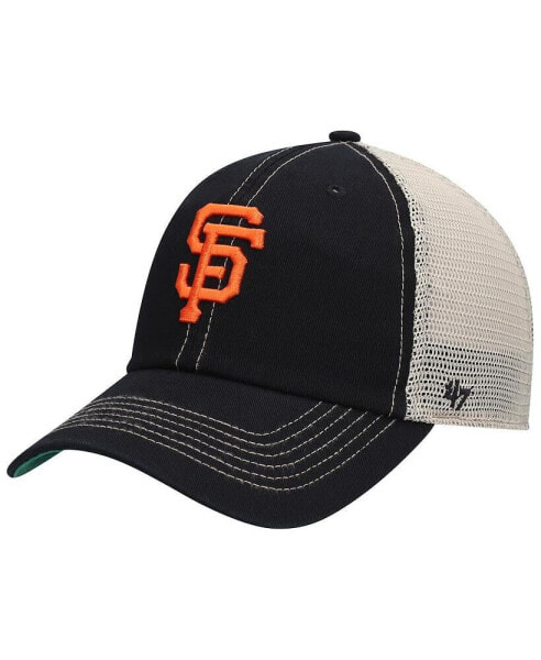 Men's Black San Francisco Giants Trawler Clean Up Trucker Snapback Hat