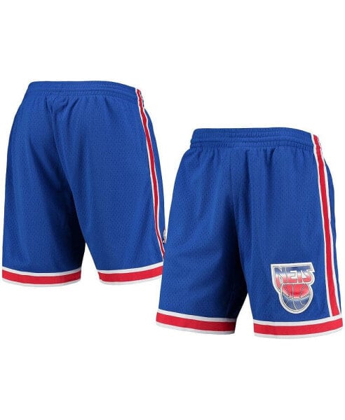 Men's Blue New Jersey Nets Hardwood Classics Primary Logo Swingman Shorts