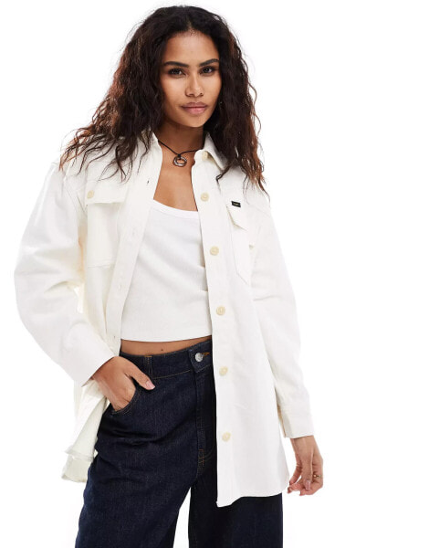 Lee Jeans relaxed overshirt in white