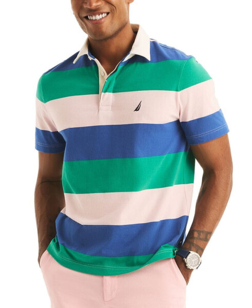 Men's Classic-Fit Stripe Rugby Polo Shirt