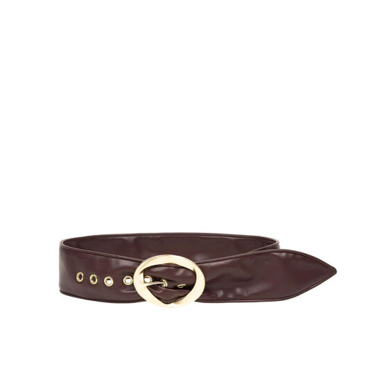 Scoop Women's Maroon Polyurethane Gold Twisted Sash Buckle Belt Size Medium