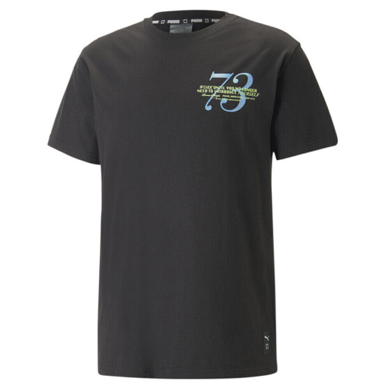 Puma The Intro Logo Crew Neck Short Sleeve T-Shirt Mens Black Casual Tops 538523