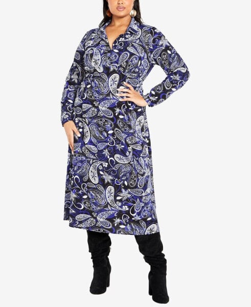 Plus Size Georgia Long Sleeve Maxi Dress