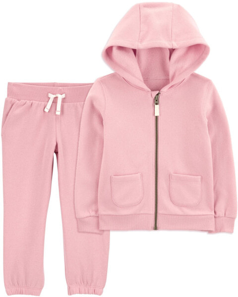 Toddler 2-Piece Zip-Up Fleece Hoodie & Joggers Set 2T