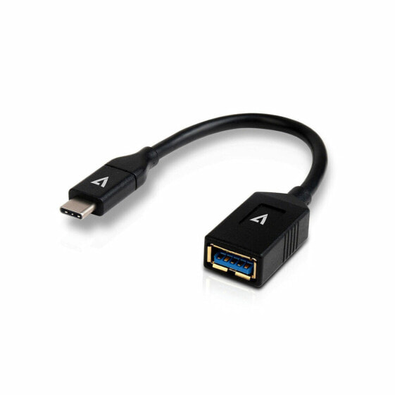 Кабель USB A — USB C V7 V7U3C-BLK-1E Чёрный