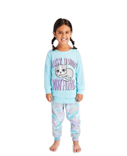 Toddler|Child Girls 2-Piece Pajama Set Kids Sleepwear, Long Sleeve Top and Long Pants PJ Set