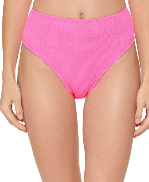Dkny 300752 Women's Textured High-Waist Bikini Bottom Swimwear, XS