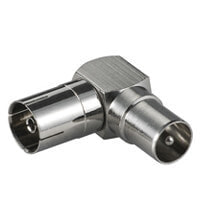 Wentronic Coaxial Angle Adapter - Coaxial Socket to Coaxial Plug 90 - metal - RCA - RCA - Silver