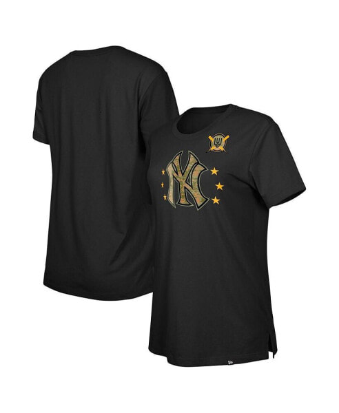 Women's Black New York Yankees Armed Forces Day T-Shirt