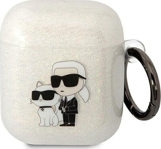 Karl Lagerfeld Karl Lagerfeld KLA2HNKCTGT Airpods 1/2 cover transparent Gliter Karl&Choupette