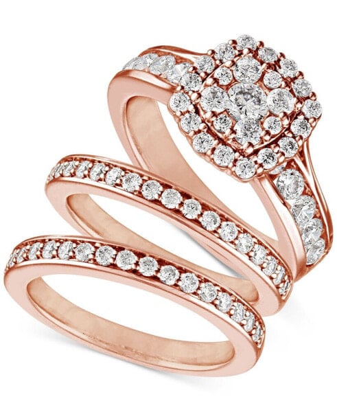 Diamond Three-Piece Ring Set (2 ct. t.w.) in 14k White, Yellow and Rose Gold