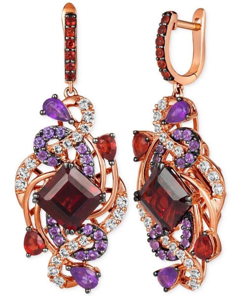 Crazy Collection® Multi-Gemstone Cluster Drop Earrings (9 ct. t.w.) in 14k Rose Gold
