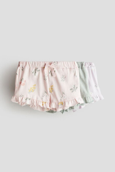 3-pack Ruffle-trimmed Jersey Shorts