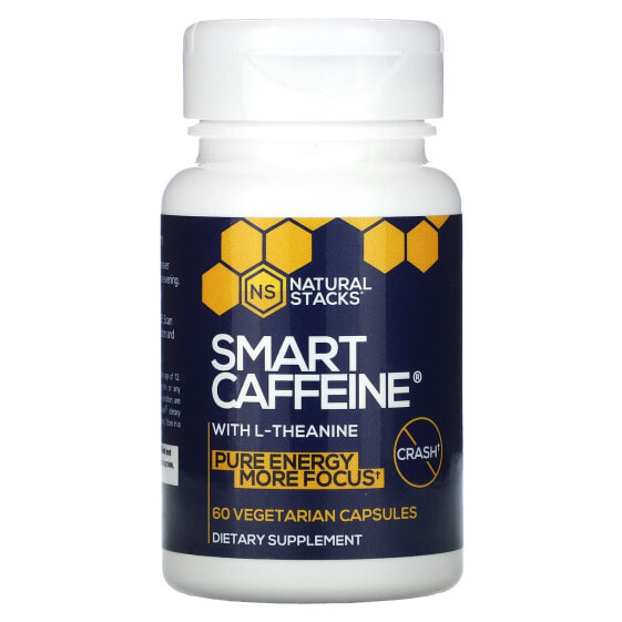 Энергетик веганский с латеанином Natural Stacks Smart Caffeine, 60 капсул