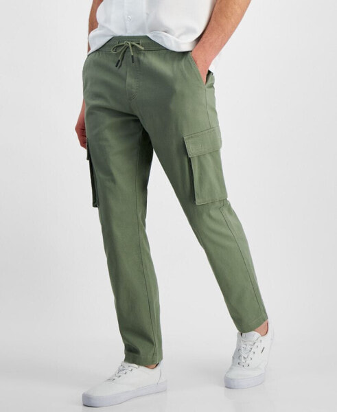 Men's Regular-Fit Twill Drawstring Cargo Pants, Created for Macy's