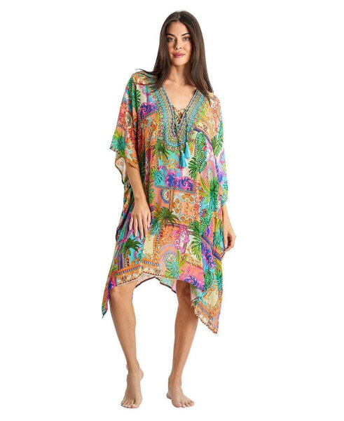 Women's V-neck Short Kaftan Dress