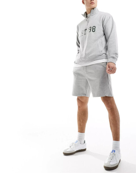 Pull&Bear basic jersey short in grey